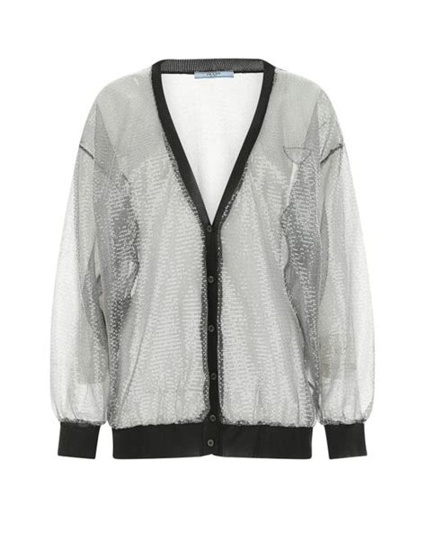 prada black cardigan|prada nylon cardigan.